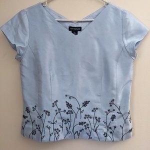 Silky embroidered top